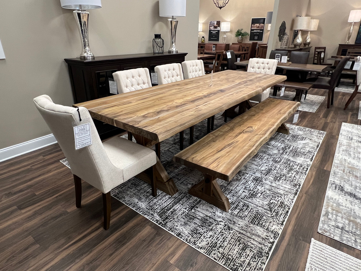 Bartholomew 120" Teak Live Edge Dining Table - Natural