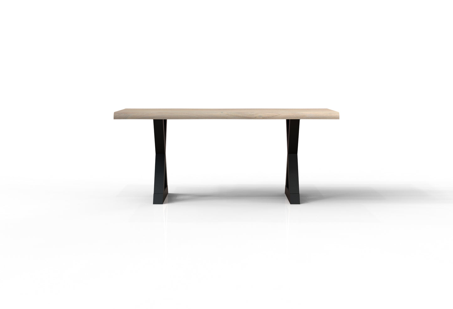 Malcolm Acacia 72' Live Edge Dining Table - New White Wash