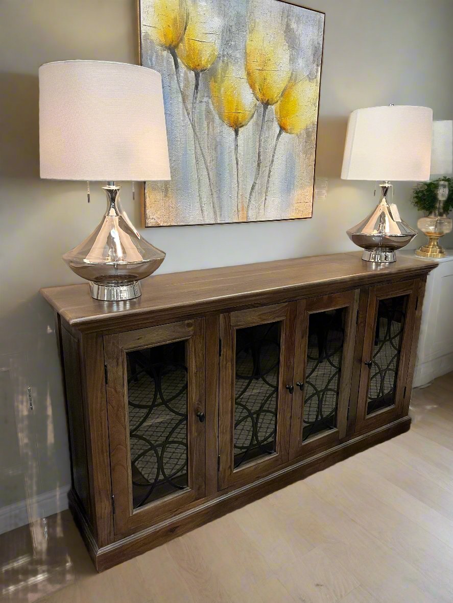 Wilhelm 76" 4 Door Sideboard - Natural + Smoke