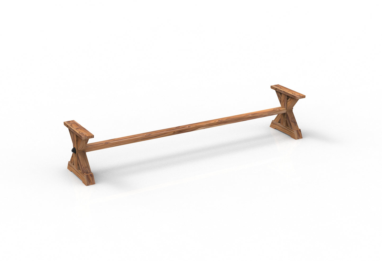 Bartholomew Teak Dining Bench Leg - 96" + Stretcher