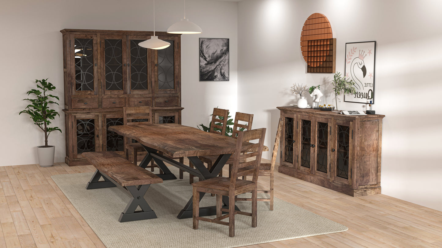 Malcolm Acacia 96" Live Edge Dining Table - Natural + Smoke