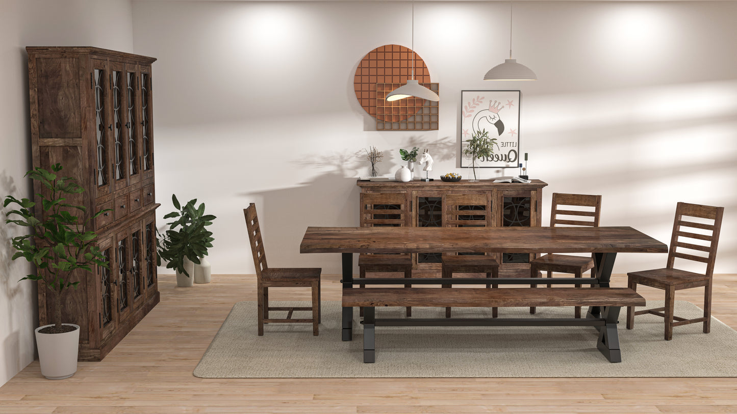 Malcolm Acacia 96" Live Edge Dining Table - Natural + Smoke