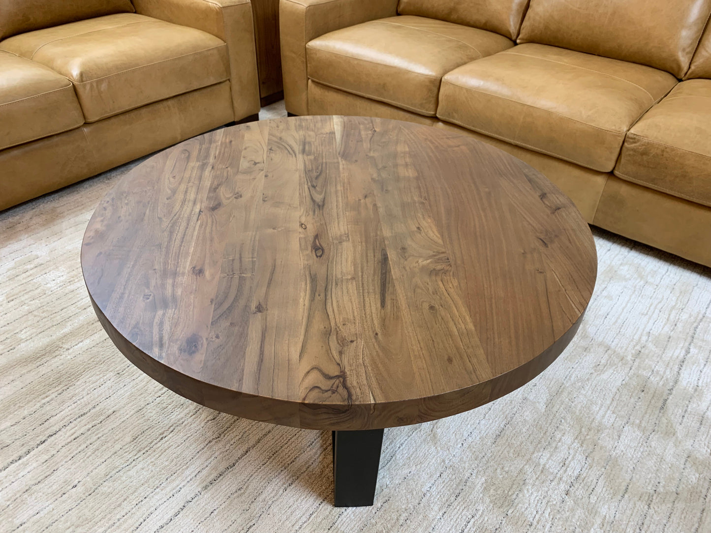 Malcolm Acacia 40" Round Coffee Table - Natural