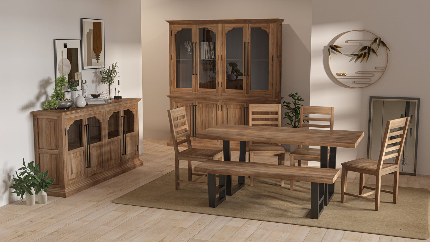 Malcolm Acacia 72" Live Edge Dining Table - Natural + Gray