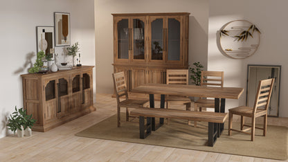 Malcolm Acacia 72" Live Edge Dining Table - Natural + Gray