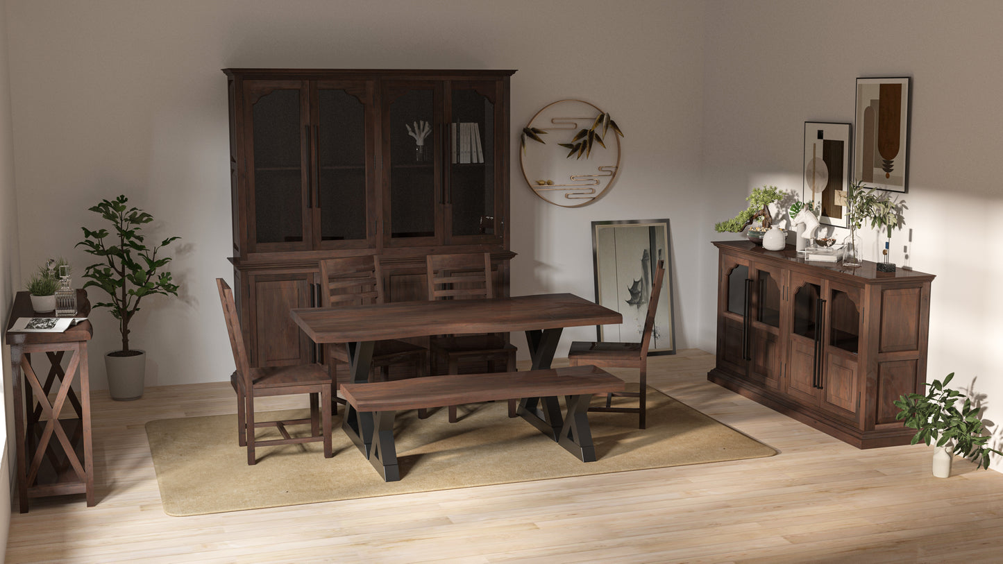 Malcolm Acacia 72" Live Edge Dining Table - Natural + Black