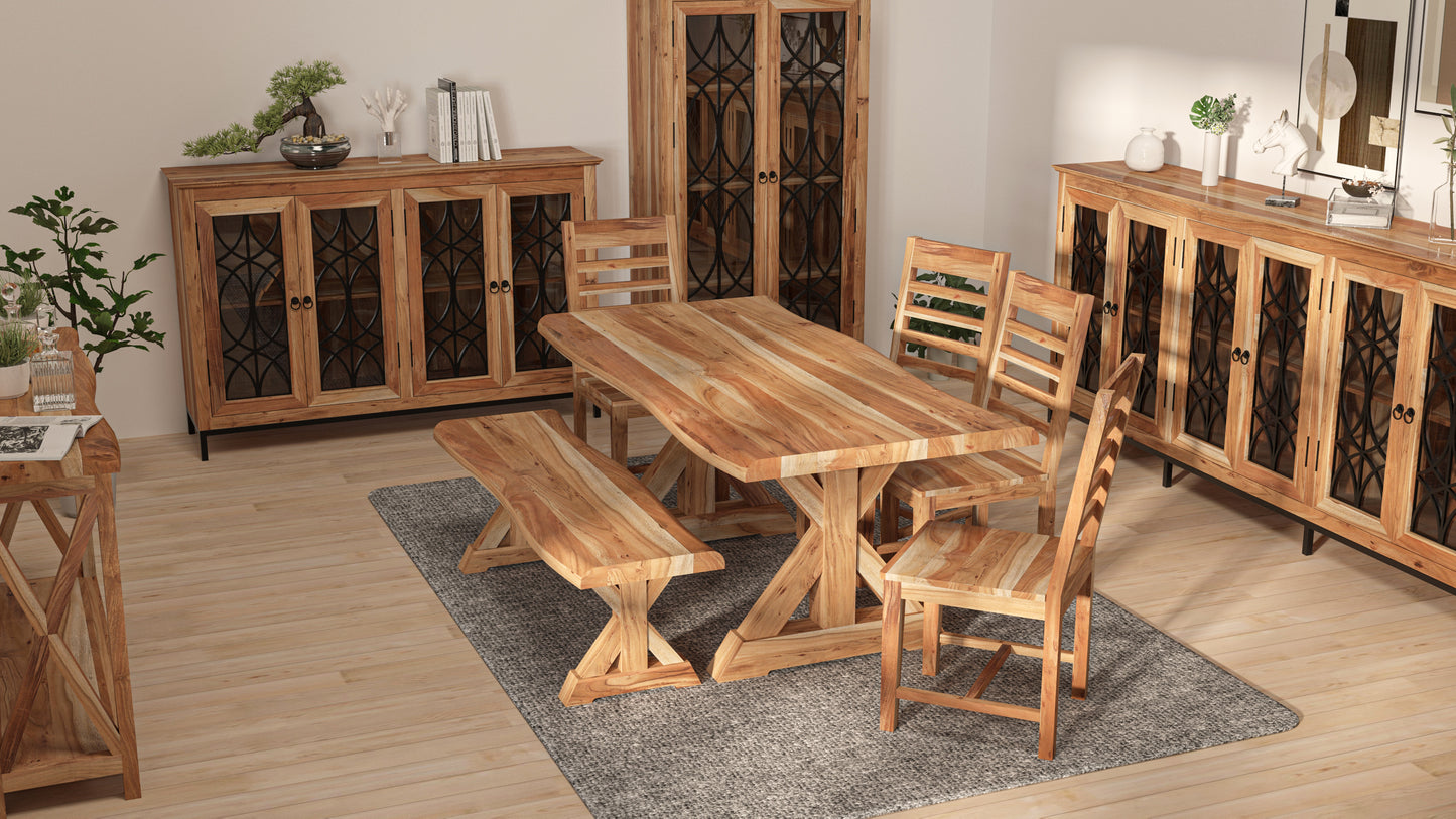 Malcolm Acacia 72" Live Edge Dining Table - Natural