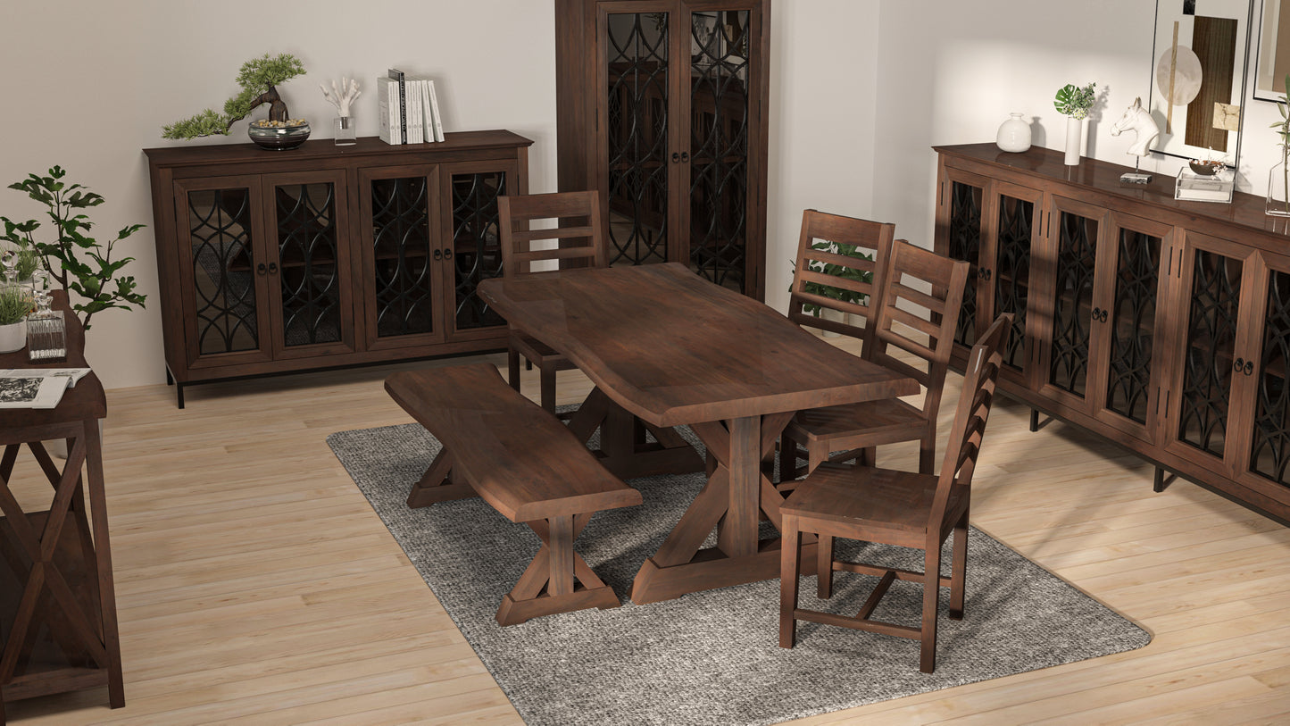 Malcolm Acacia 72" Live Edge Dining Table - Natural + Black