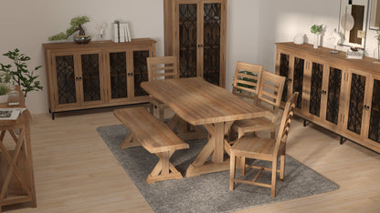 Malcolm Acacia 72" Live Edge Dining Table - Natural + Gray