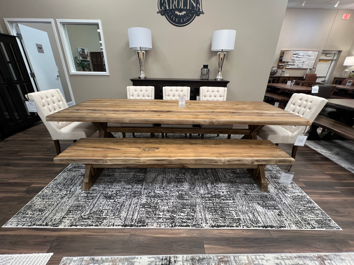 Bartholomew 120" Teak Live Edge Dining Table - Natural