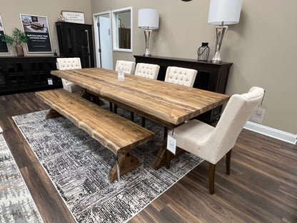 Bartholomew 120" Teak Live Edge Dining Table - Natural