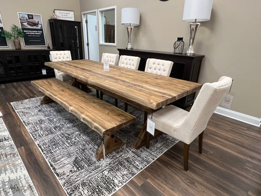 Bartholomew 120" Teak Live Edge Dining Table - Natural