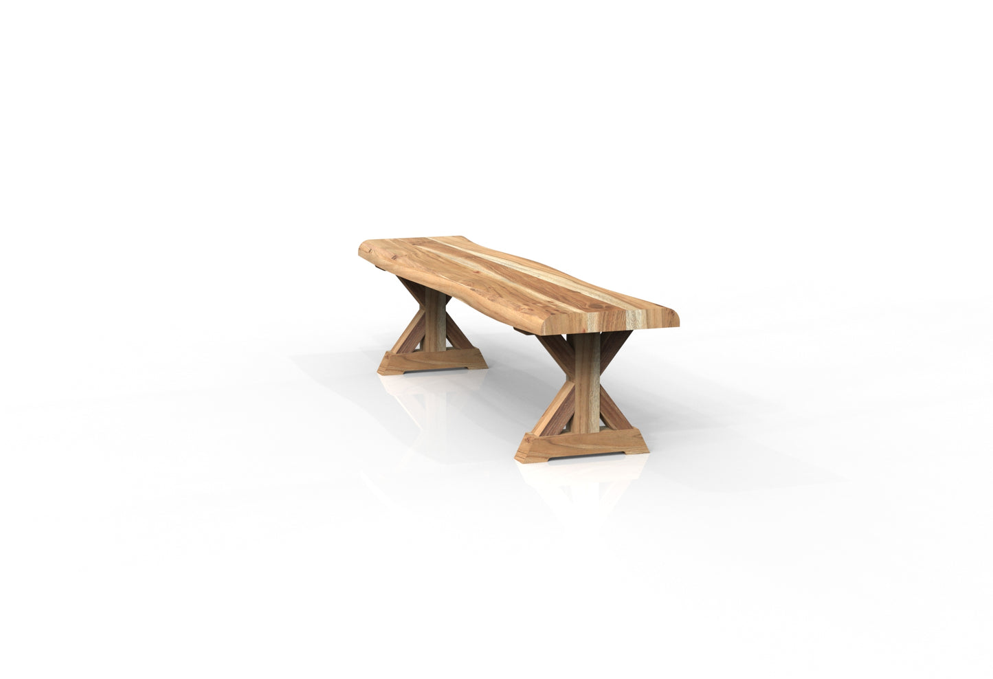 Malcolm 72" Acacia Live Edge Dining Bench - Natural