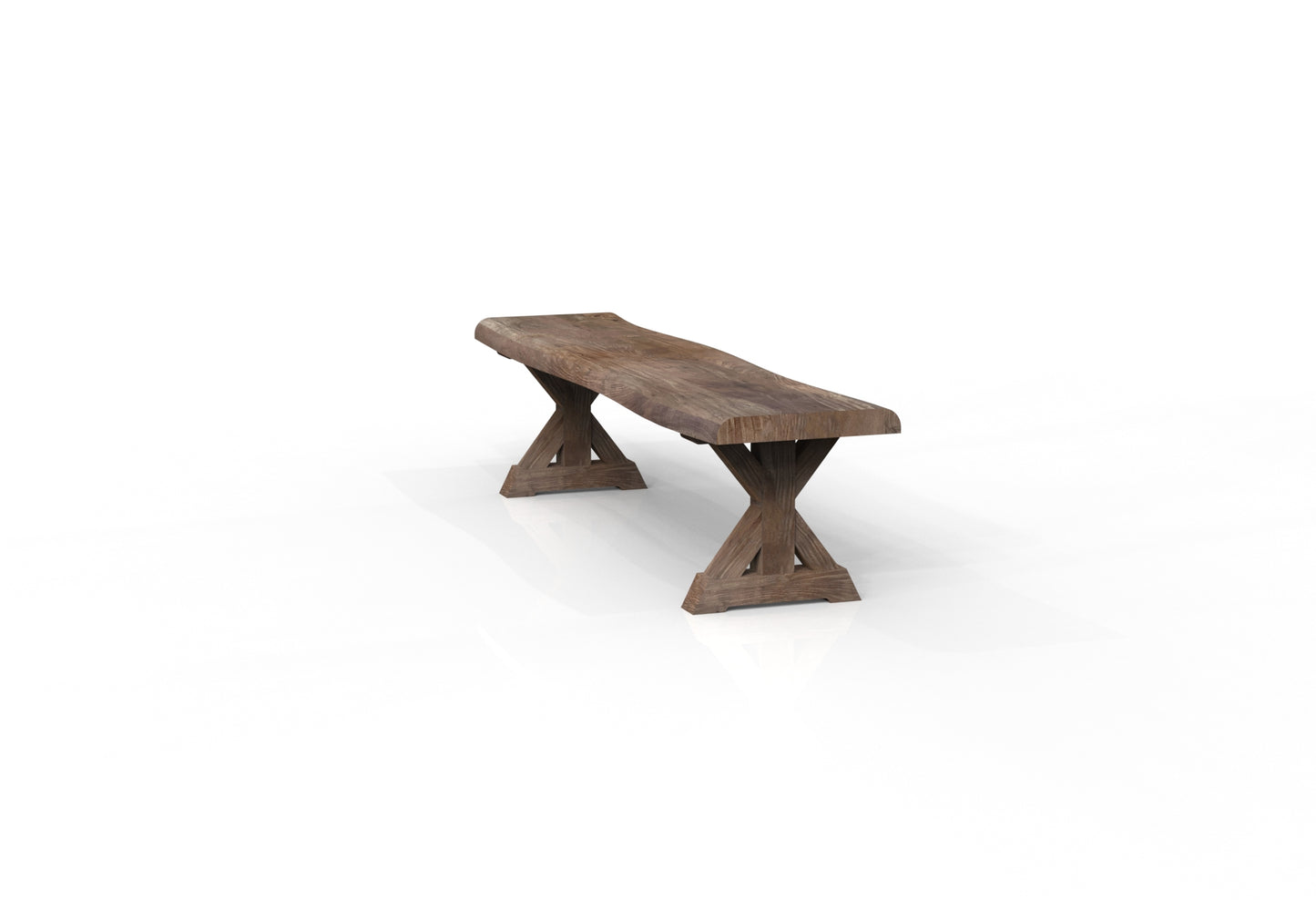 Malcolm 72" Acacia Live Edge Dining Bench - Natural + Smoke
