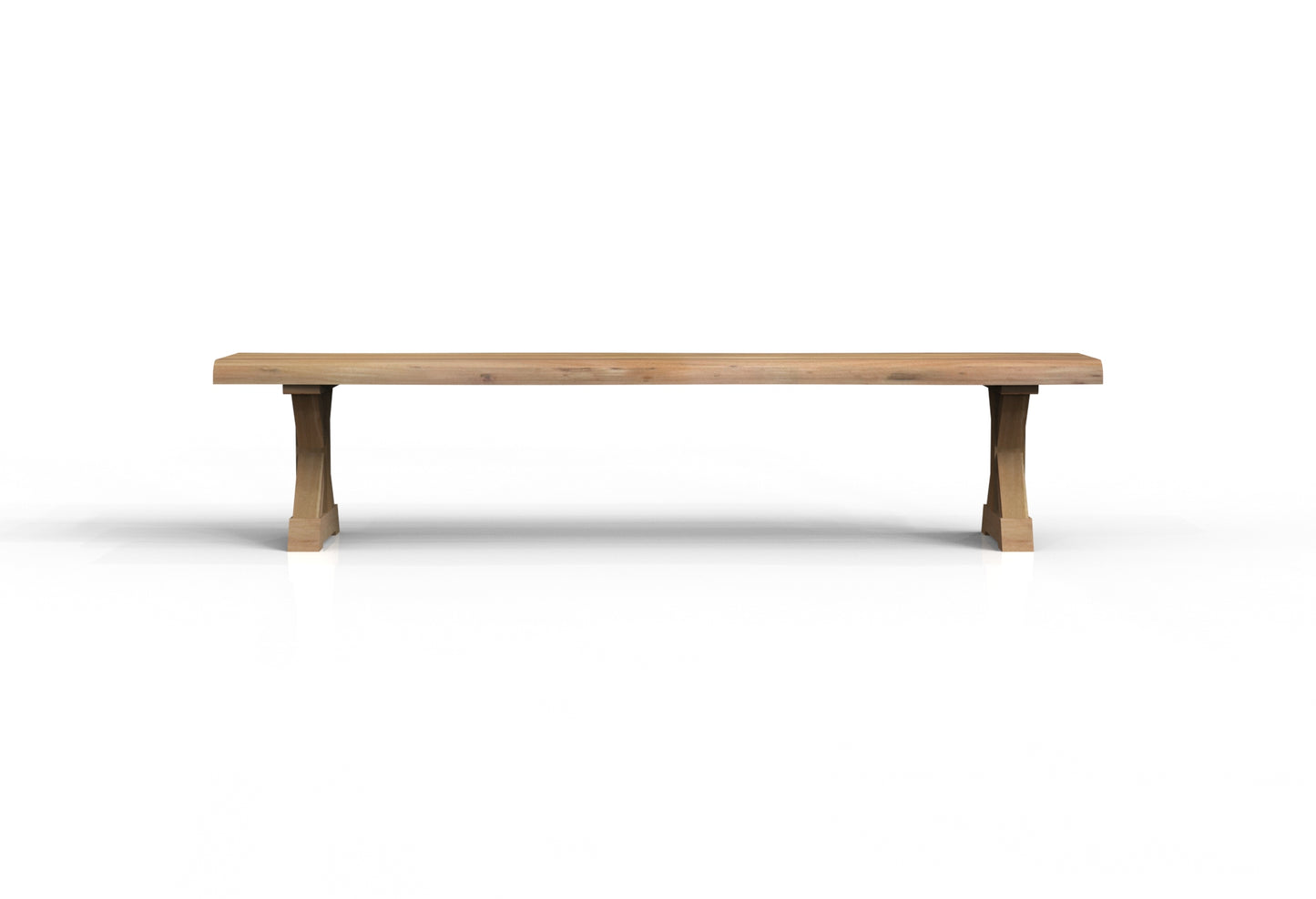 Malcolm 84" Acacia Live Edge Dining Bench - Natural + Gray