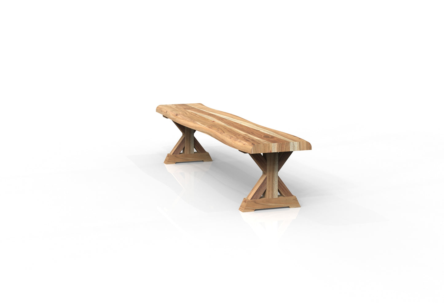 Malcolm 84" Acacia Live Edge Dining Bench - Natural