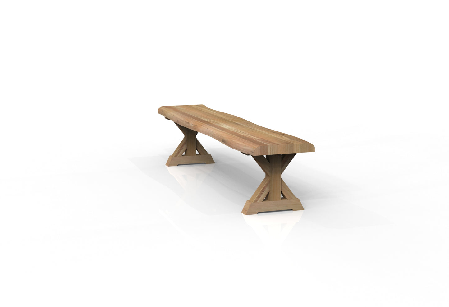 Malcolm 84" Acacia Live Edge Dining Bench - Natural + Gray