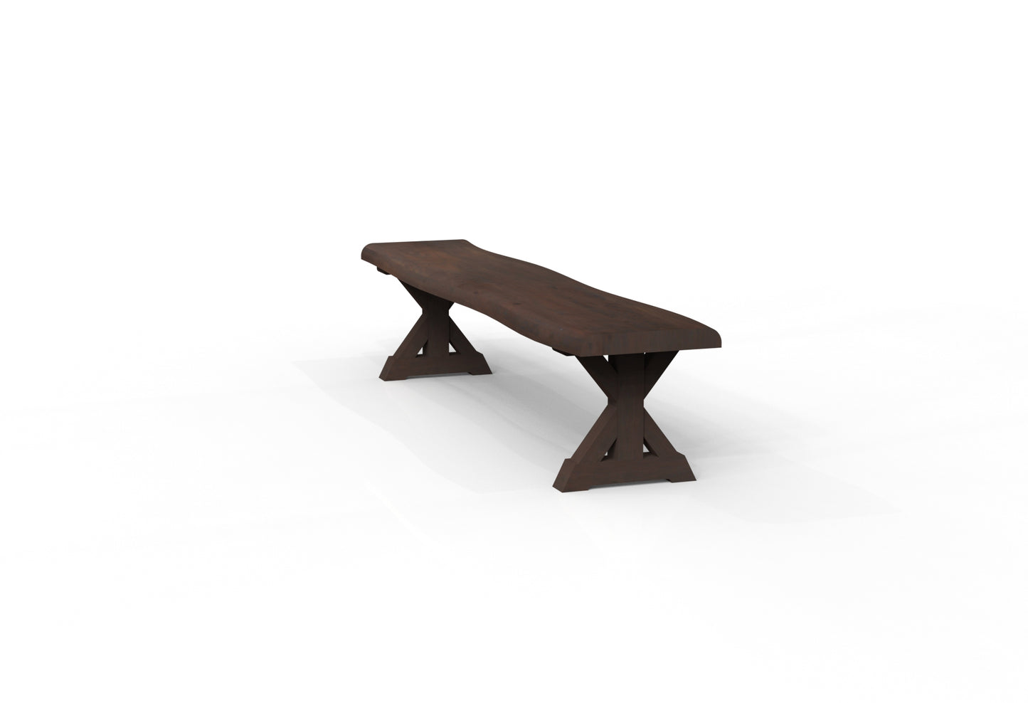 Malcolm 84" Acacia Live Edge Dining Bench - Natural + Black