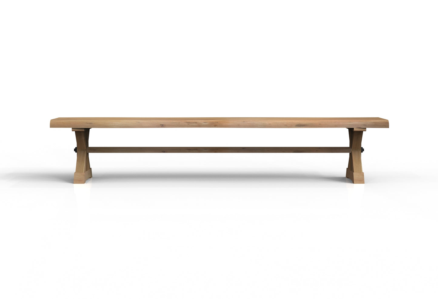 Malcolm 96" Acacia Live Edge Dining Bench - Natural + Gray