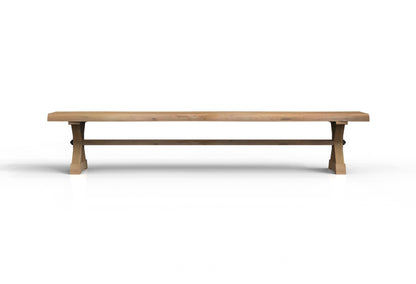 Malcolm 96" Acacia Live Edge Dining Bench - Natural + Gray