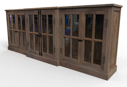 Billings 100" Breakfront 6 Door Sideboard - Natural + Smoke