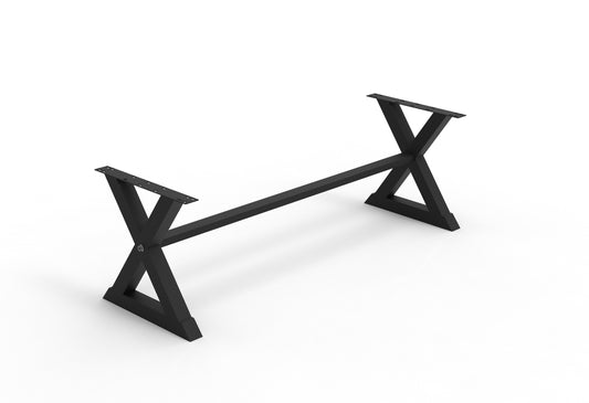 Steel X Dining Table Leg - 108" + Stretcher