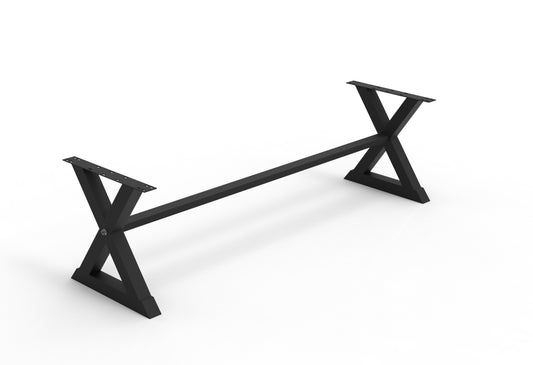 Steel X Dining Table Leg - 120" + Stretcher