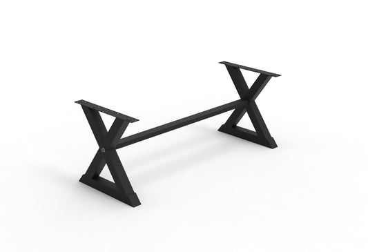 Steel X Dining Table Leg - 96" + Stretcher