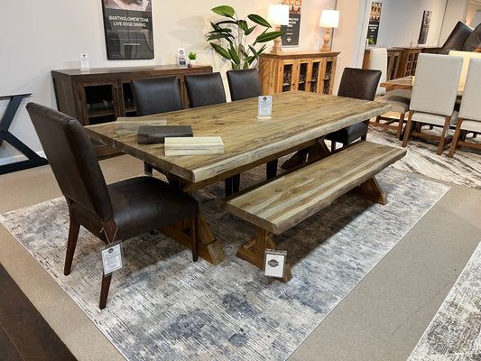 Bartholomew 96" Teak Live Edge Dining Table - Natural