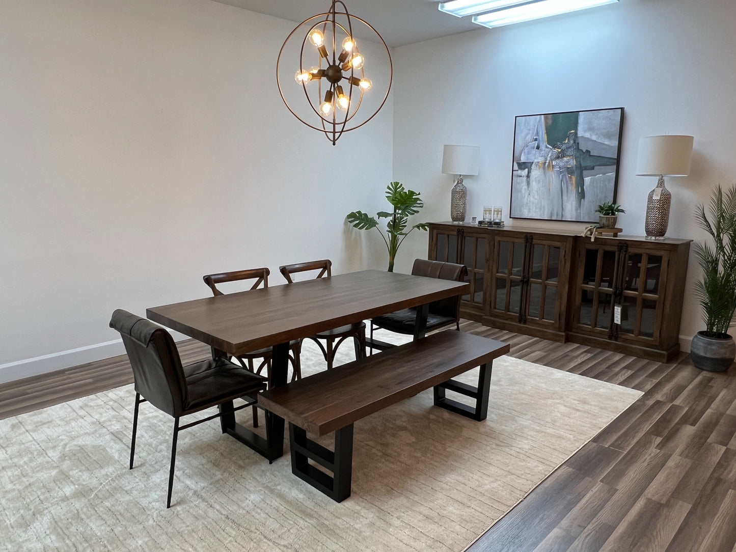 Maxwell Acacia 72" Dining Table - Natural + Smoke