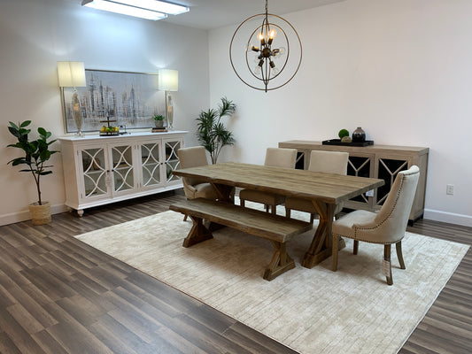 Bartholomew 84" Teak Live Edge Dining Table - Natural