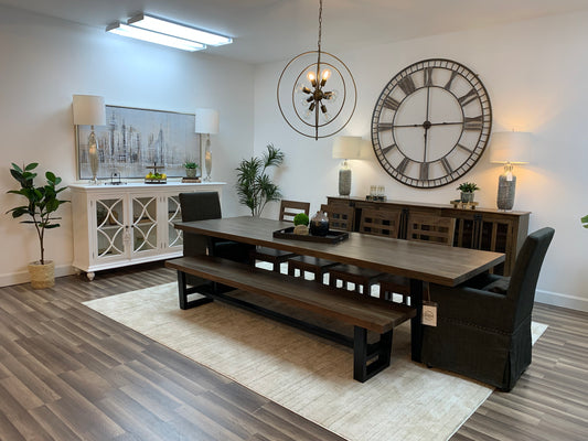 Maxwell Acacia 120" Dining Table - Natural + Smoke
