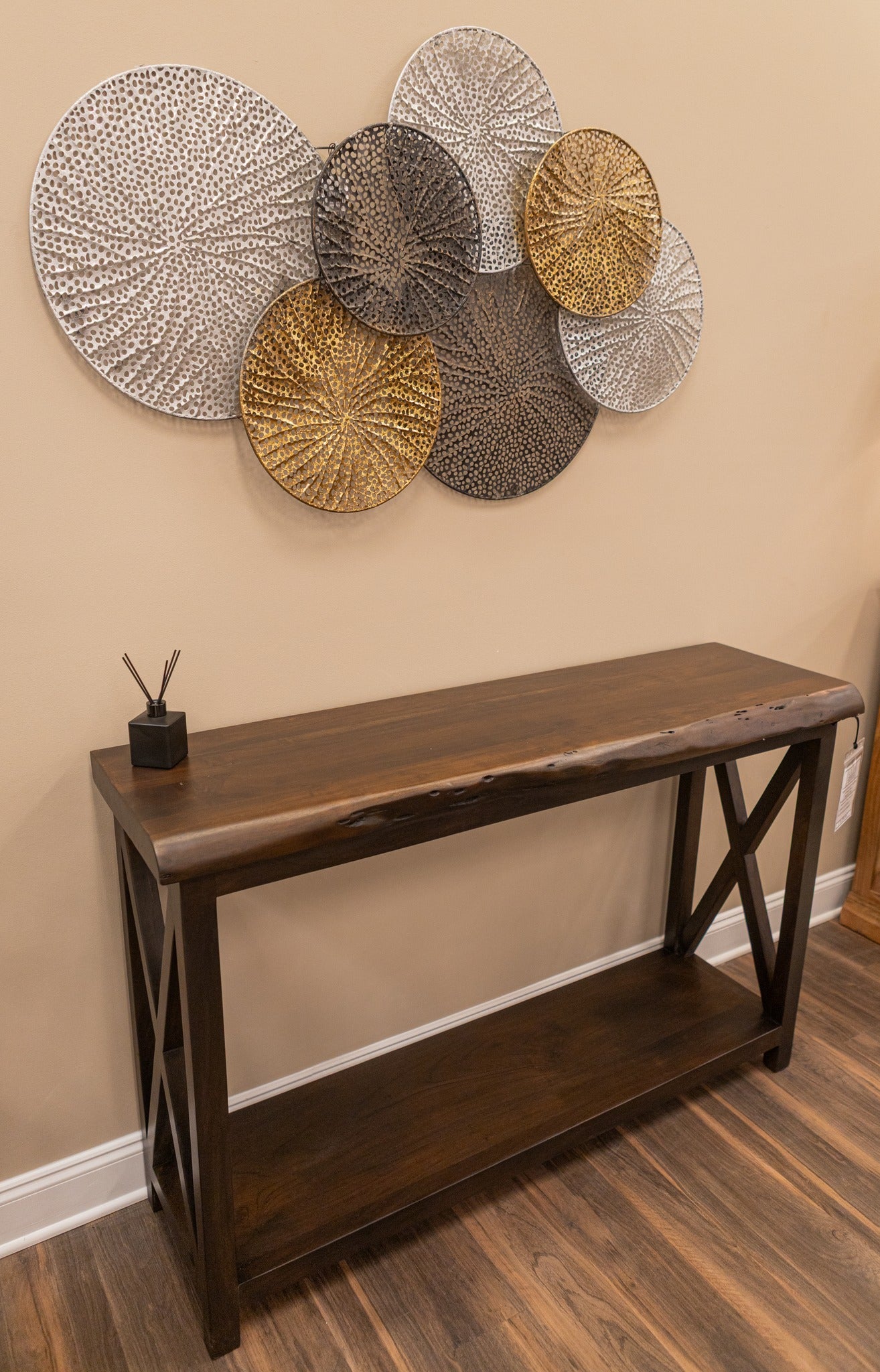 Malcolm Acacia 56" Live Edge Console Table - Natural + Smoke