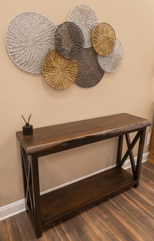 Malcolm Acacia 56" Live Edge Console Table - Natural + Smoke