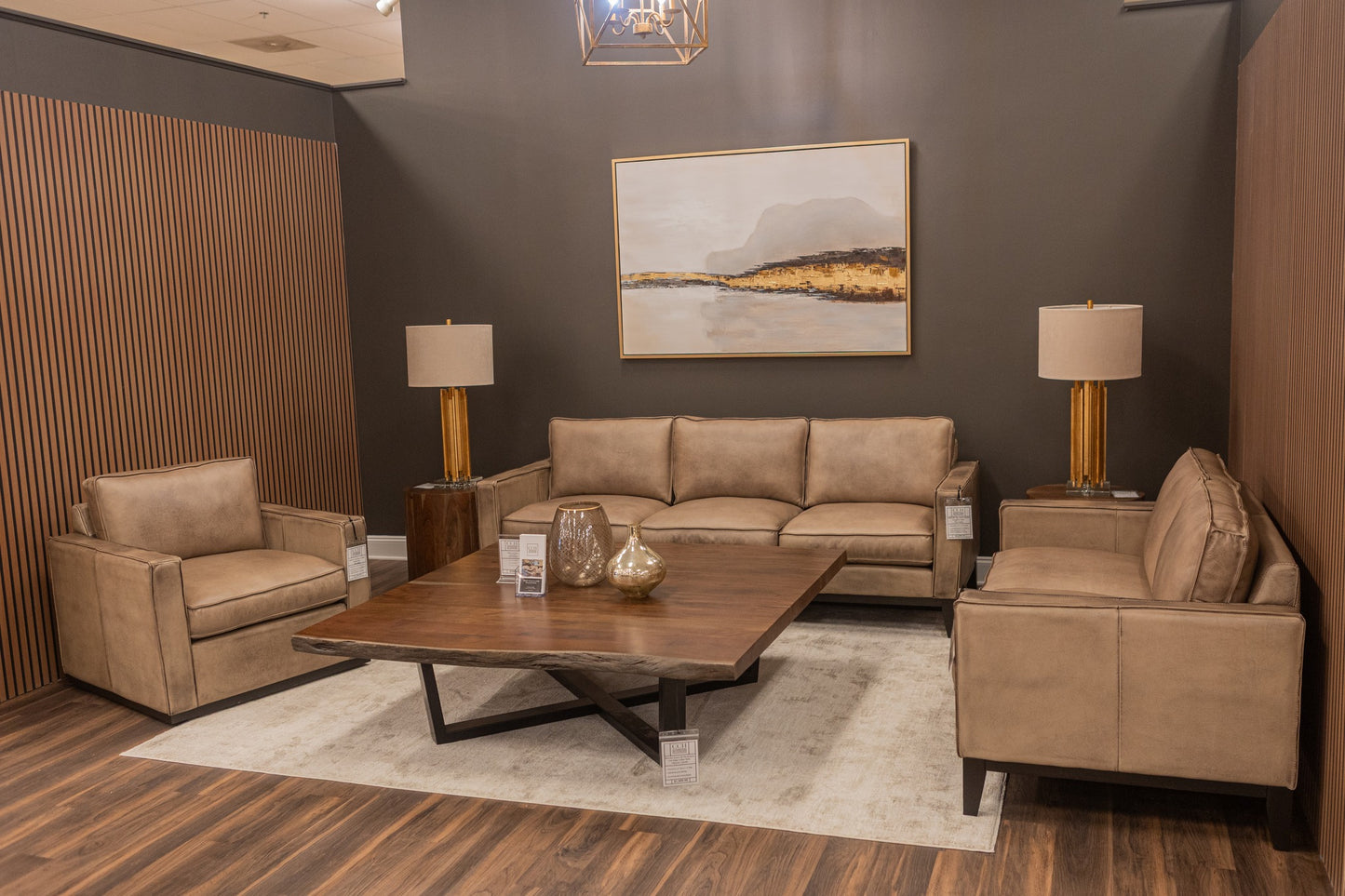 Malcolm Acacia 60" Square Live Edge Coffee Table - Natural + Smoke