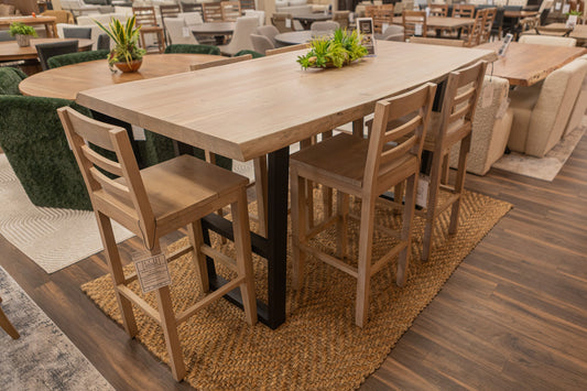 Malcolm Acacia 72' Live Edge Dining Table - New White Wash