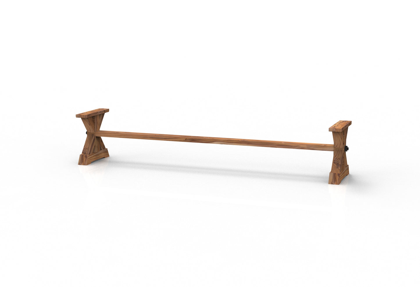 Bartholomew Teak Dining Bench Leg - 96" + Stretcher