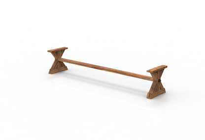 Bartholomew Teak Dining Bench Leg - 96" + Stretcher