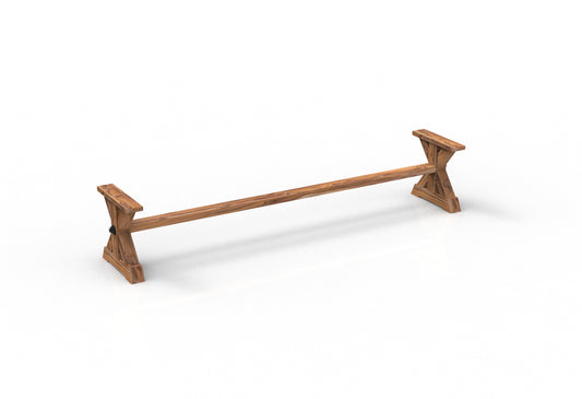 Bartholomew Teak Dining Bench Leg - 96" + Stretcher