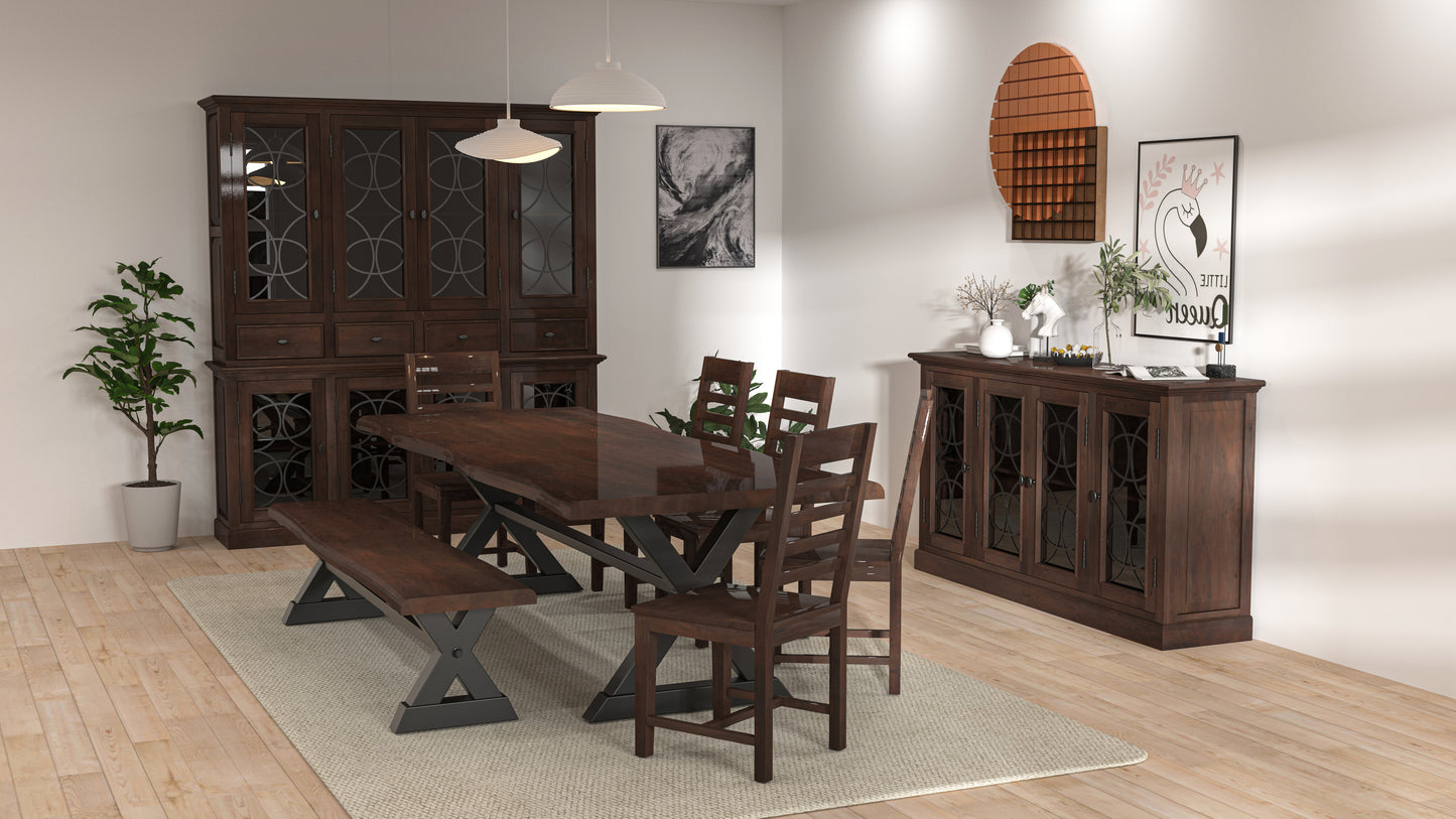 Malcolm Acacia 96" Live Edge Dining Table - Natural + Black
