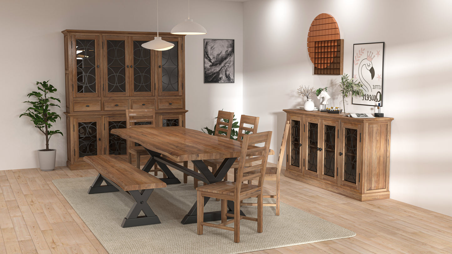 Malcolm Acacia 96" Live Edge Dining Table - Natural + Gray