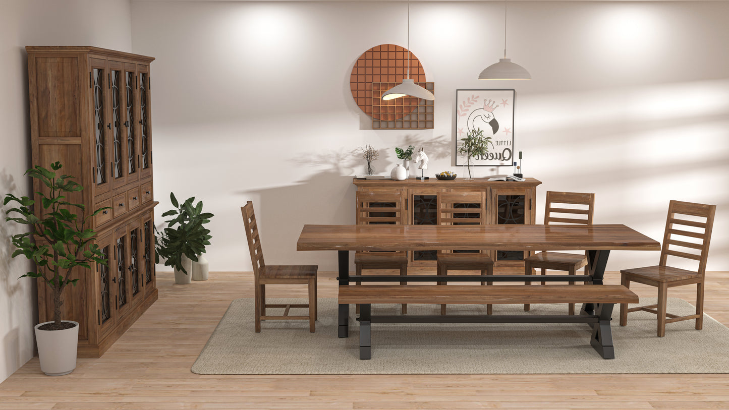 Malcolm Acacia 96" Live Edge Dining Table - Natural + Gray