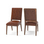 Willis Deconstructed Top Grain Leather Dining Chair -  Whiskey + Natural & Smoke