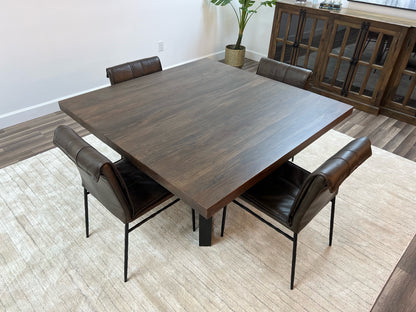 Maxwell Acacia 54" Square Dining Table - Natural + Smoke