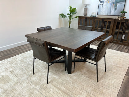Maxwell Acacia 54" Square Dining Table - Natural + Smoke