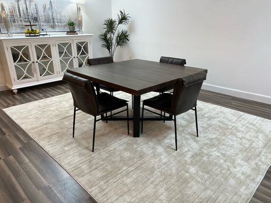 Maxwell Acacia 54" Square Dining Table - Natural + Smoke