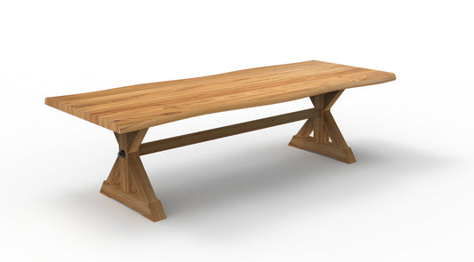 Bartholomew 108" Teak Live Edge Dining Table - Natural
