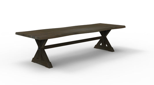 Bartholomew 120" Teak Live Edge Dining Table - Natural + Black