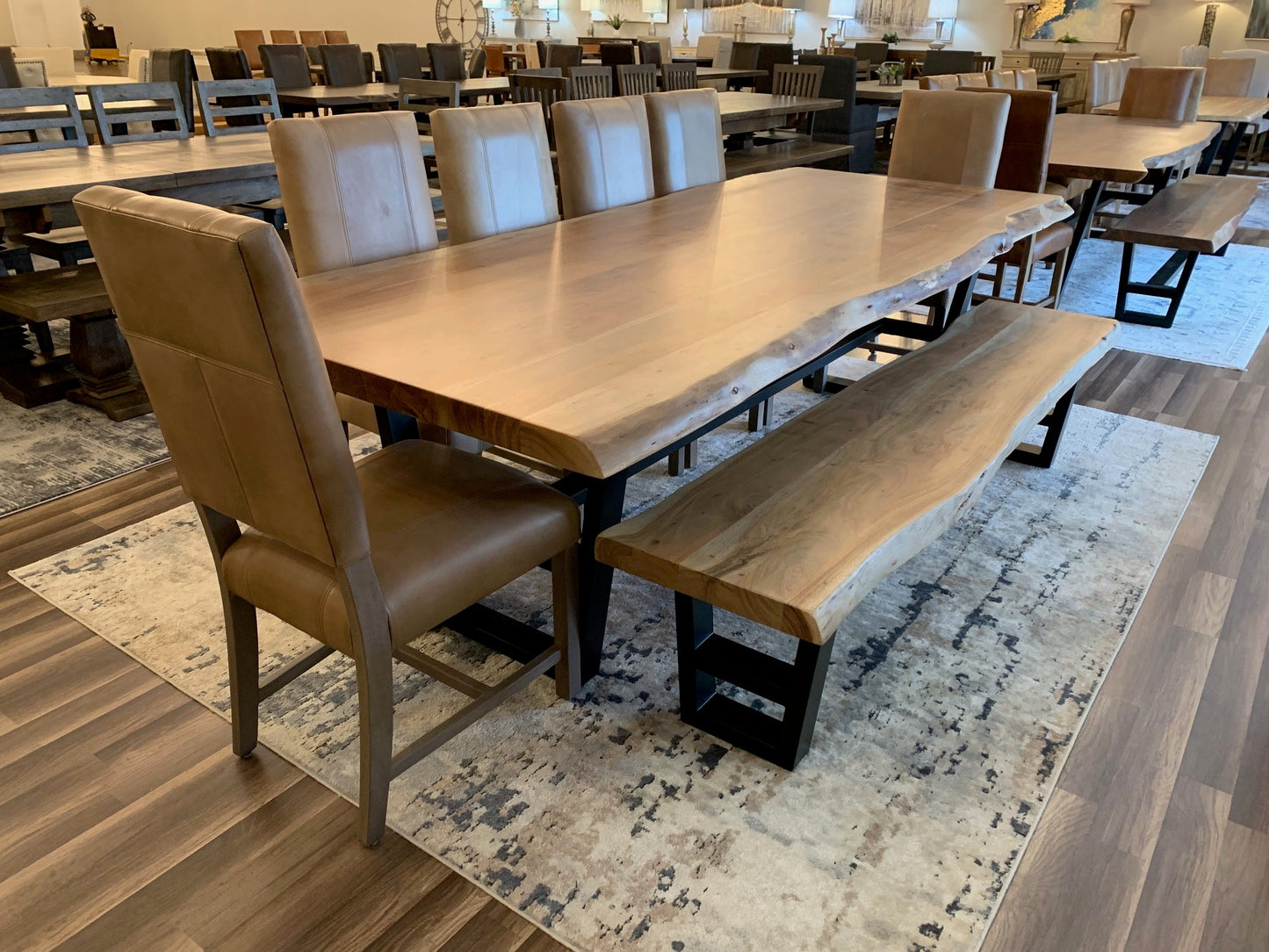 Malcolm 84" Acacia Live Edge Dining Bench - Natural