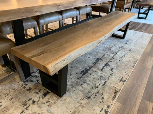 Malcolm 84" Acacia Live Edge Dining Bench - Natural